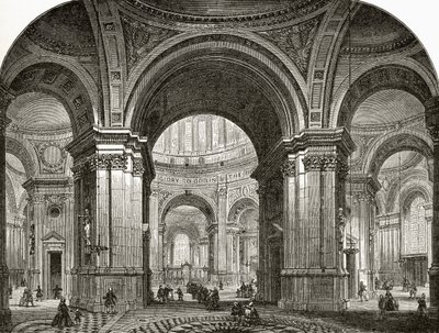 Intérieur de la Nef de la Cathédrale Saint-Paul, vue vers l